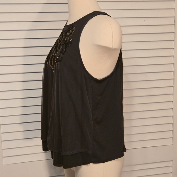 Hollister Sleeveless "Sheer Shelled" Beaded & Jeweled Swing Top - Picture 9 of 16